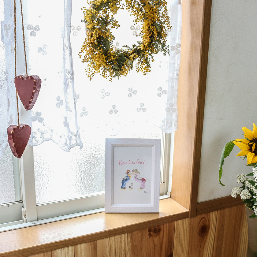 moguの色鉛筆画　ほのぼの可愛い癒し　君の友達