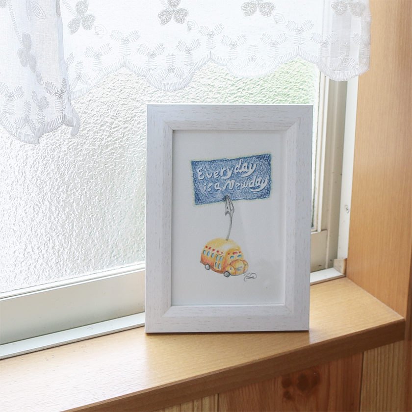 moguの色鉛筆画　ほのぼの可愛い癒し　毎日が新しい日