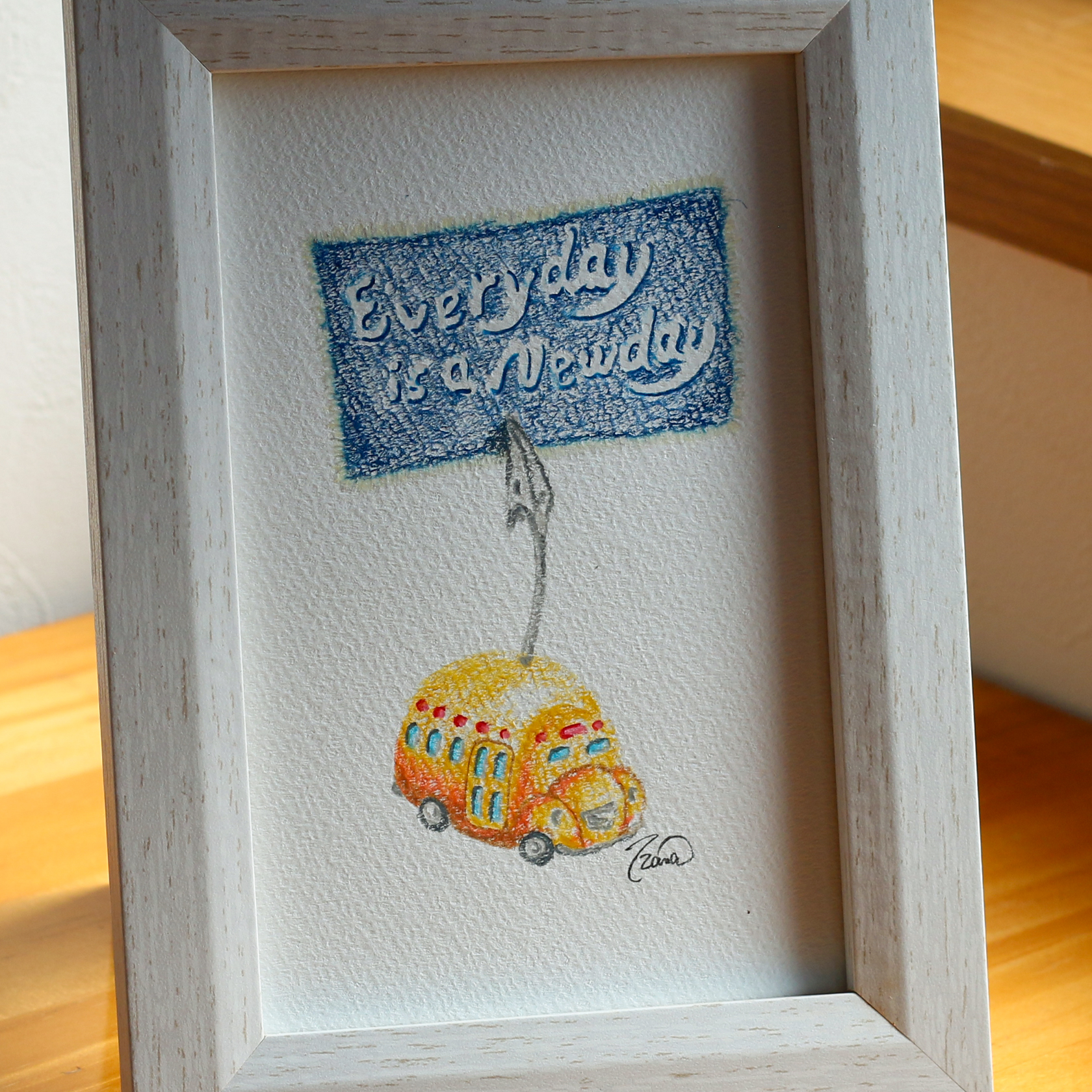 moguの色鉛筆画　毎日が新しい日